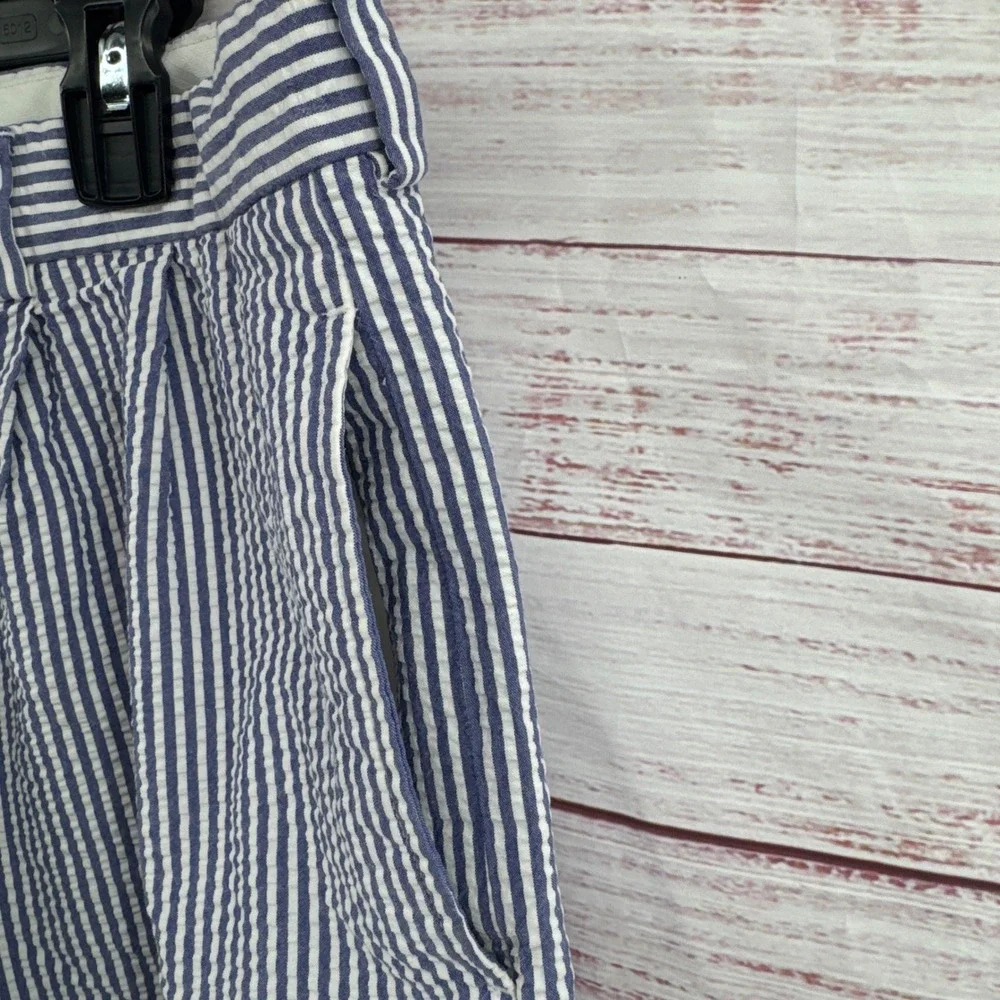 Brooks Brothers Shorts Mens Size 36 Blue White Striped Seersucker Pleated Cotton